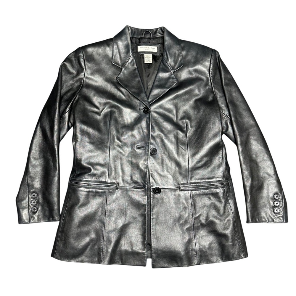 Vintage Lambskin leather jacket black medium clean baddie staple luxury timeless
